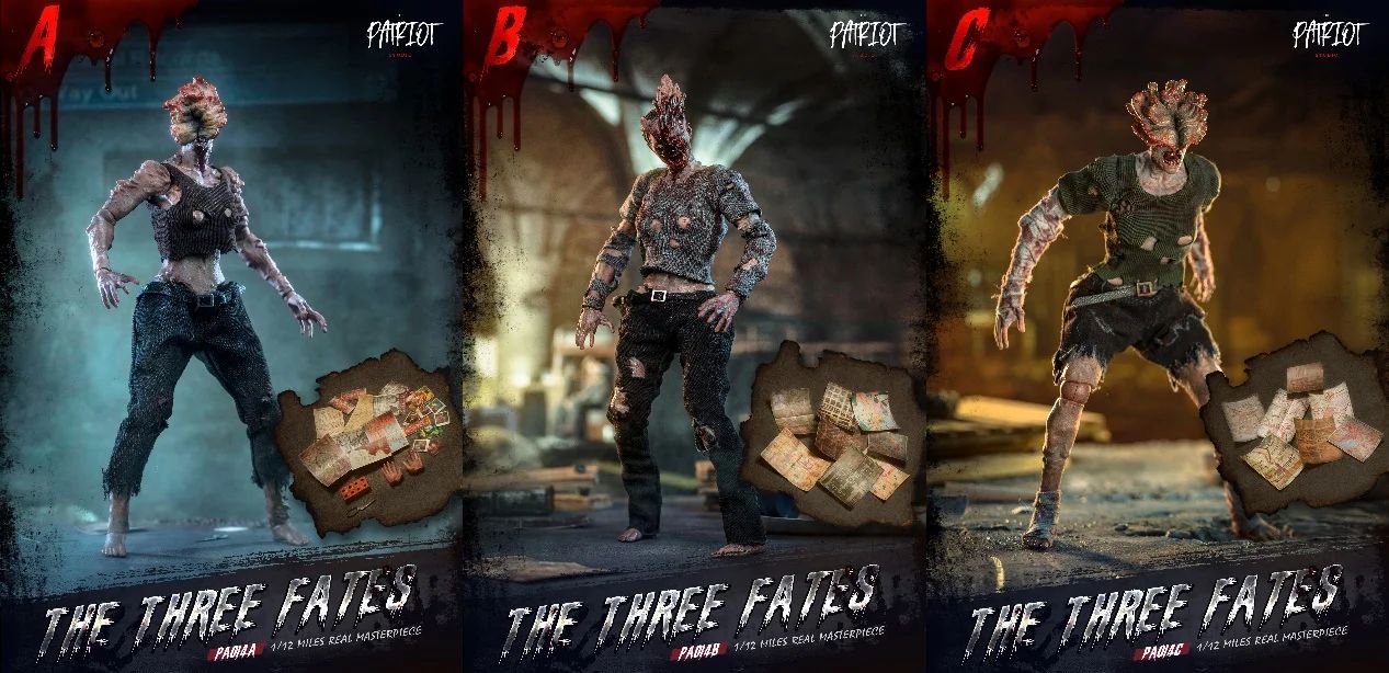 Em Estoque Patriota The Last of Us Clicker Três Destino Zumbi 1/12 Manto de Pano Boneco de Ação Brinquedo de Presente Série Coleção