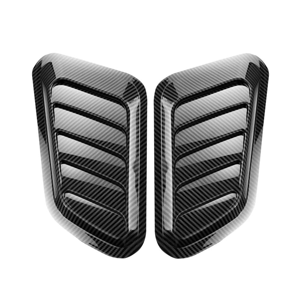 2PCS Car Hood Tuning Decoration Stickers Universal Air Intake Auto Hood Scoop Bonnet Vent Cover Carbon Fiber Decoration Styling