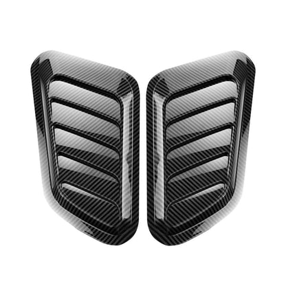 2PCS Car Hood Tuning Decoration Stickers Universal Air Intake Auto Hood Scoop Bonnet Vent Cover Carbon Fiber Decoration Styling