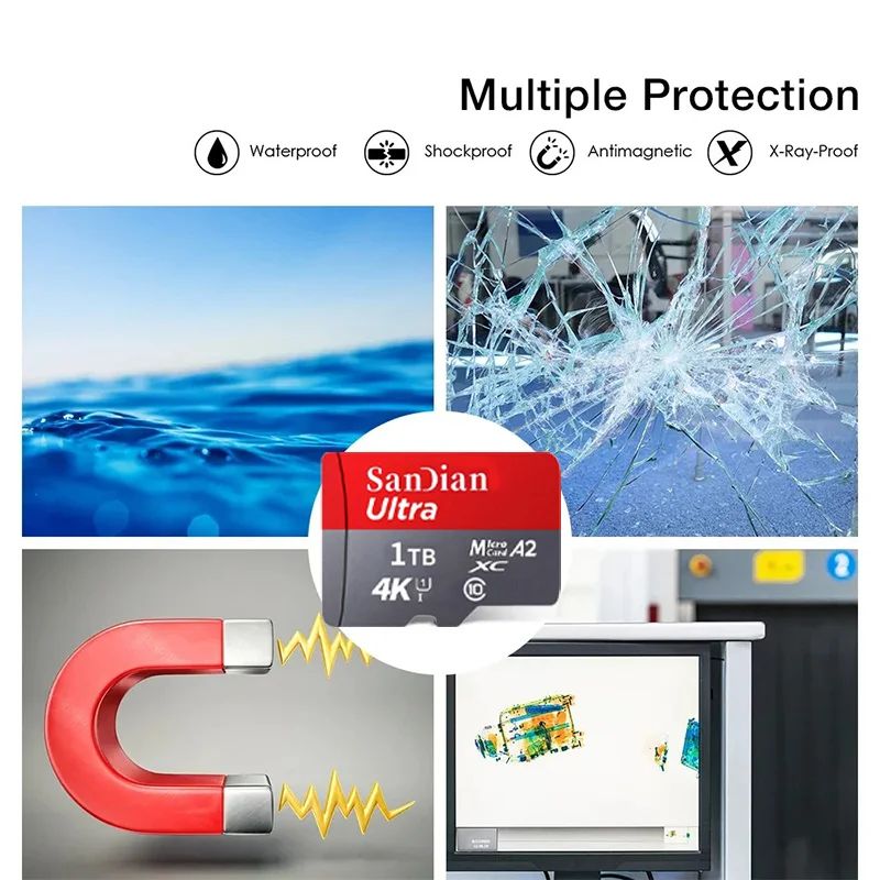 Novo Cartão de Memória de 1TB 2TB 128GB Micro TF SD Card 512GB Alta Velocidade Classe 10 256GB SDCard 100MB/s TF Card Cartão de Memória SD Original