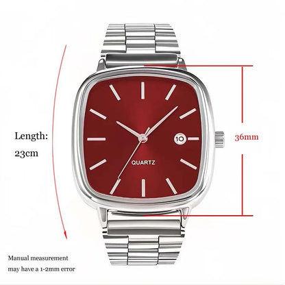 Luxury Square Quartz Watch for Men Casual Student Fashion Simple Design Versatile Stylish Calendar Watches Male Female