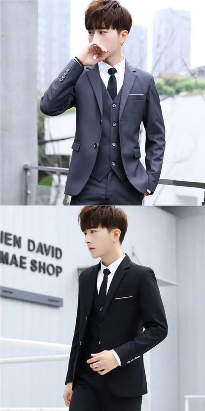 Men's Casual Wedding Suit Set New Groom Best Man Wedding Ceremony New Chinese Style Small Tailored Jacket Outfit