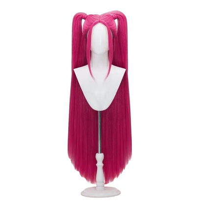 Peruca Cosplay Kpo-p Mir-a Rum-i Zo-e Demon Hunters Cabelo Longo Roxo Preto Vermelho Perucas Sintéticas Resistentes ao Calor Adereços de Carnaval