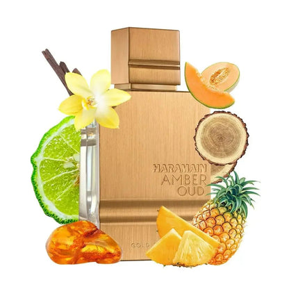 Al Haramain Amber Oud Gold EDP 60ml – Perfume de Oud, Âmbar e Baunilha, Presente para Halloween, Ação de Graças e Natal