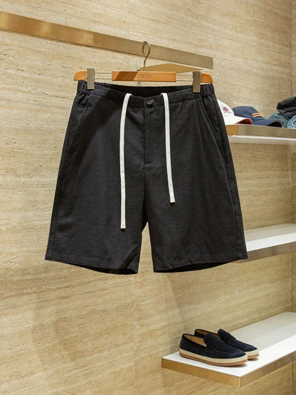 Ramie cotton blend comfortable and breathable summer drawstring casual linen shorts