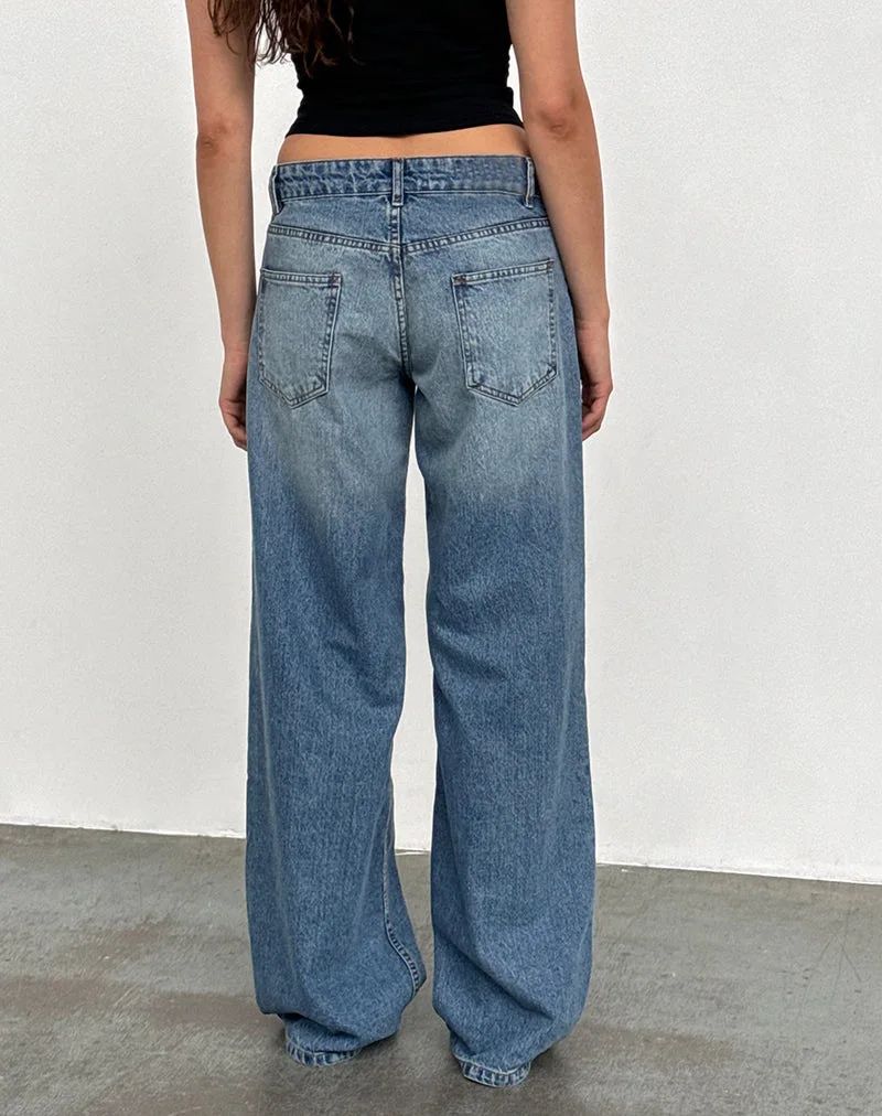 High Waist Straight Leg Women's Jeans Retro American Washed Denim Pants Autumn Street Style Wide Leg Trousers for Women