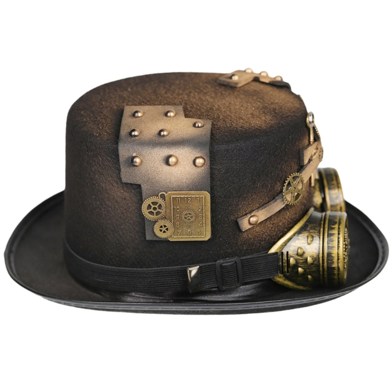 Steampunk Top Hat With Goggles Steampunk Bowler Top Hat Gay Top Hat Jazz HatCostume Accessory Carnival Nightclub