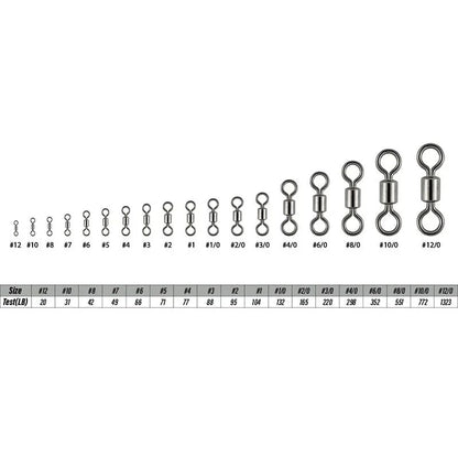 Kit de Giradores de Pesca Rolamento de Esferas Giratório Material de Pesca Água Salgada Água Doce Conectores de Linha de Pesca para Carpa 200-500 Peças