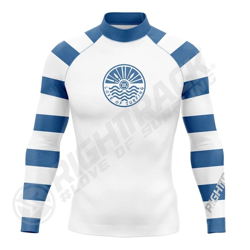 New Men's Surfing Shirt Lycra Rashguard Surf Sportswear Beach Sunscreen UV Protection Swimwear UPF50  RIGHTTRACK Clothes