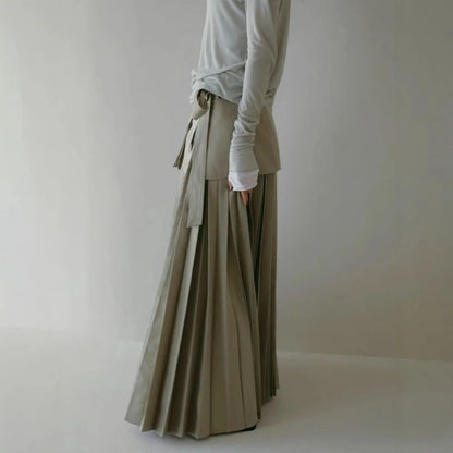 Spring Summer Vintage Japanese Casual Skirts Women Three-dimensional Two-piece Skirt High Waist All-match Pleated Faldas Mujer