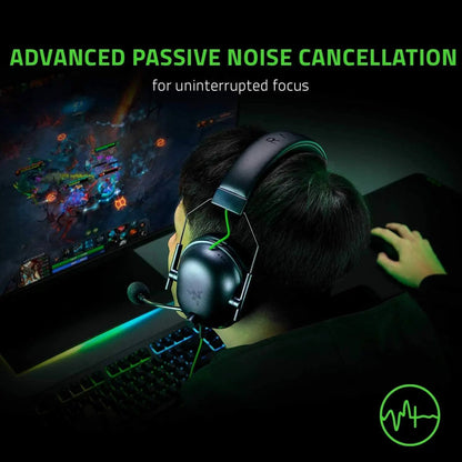 Headset Gamer Razer BlackShark V2 X com fio, cancelamento de ruído passivo avançado, som surround 7.1, microfone cardióide Hyperclear