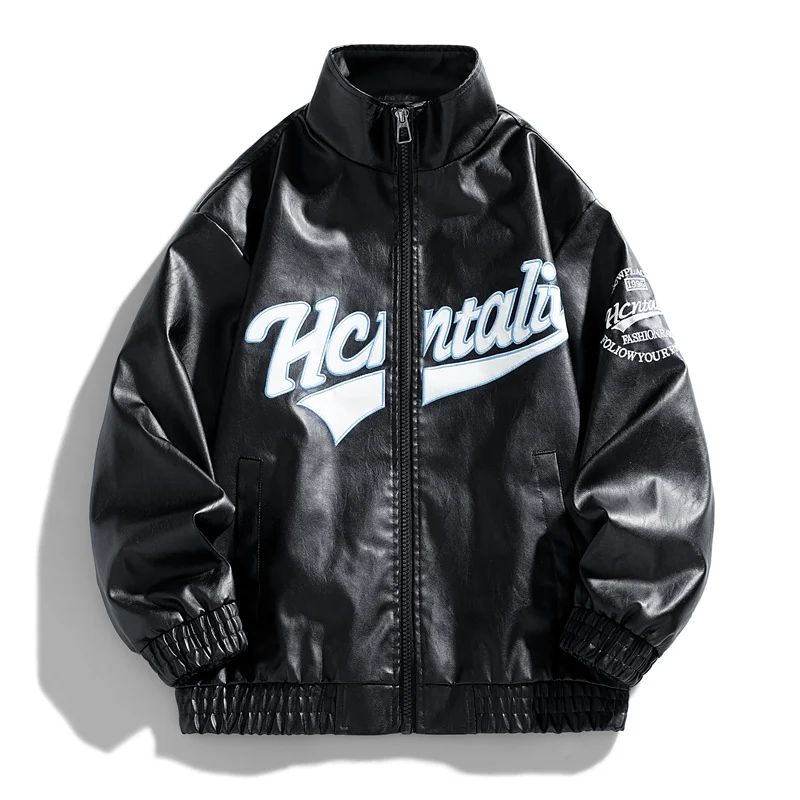 2025 New Men's Leather Jacket Spring Autumn Men Motorcycle Leather High Quality Jacket Coat Male Stand Collar Windproof Overcoat