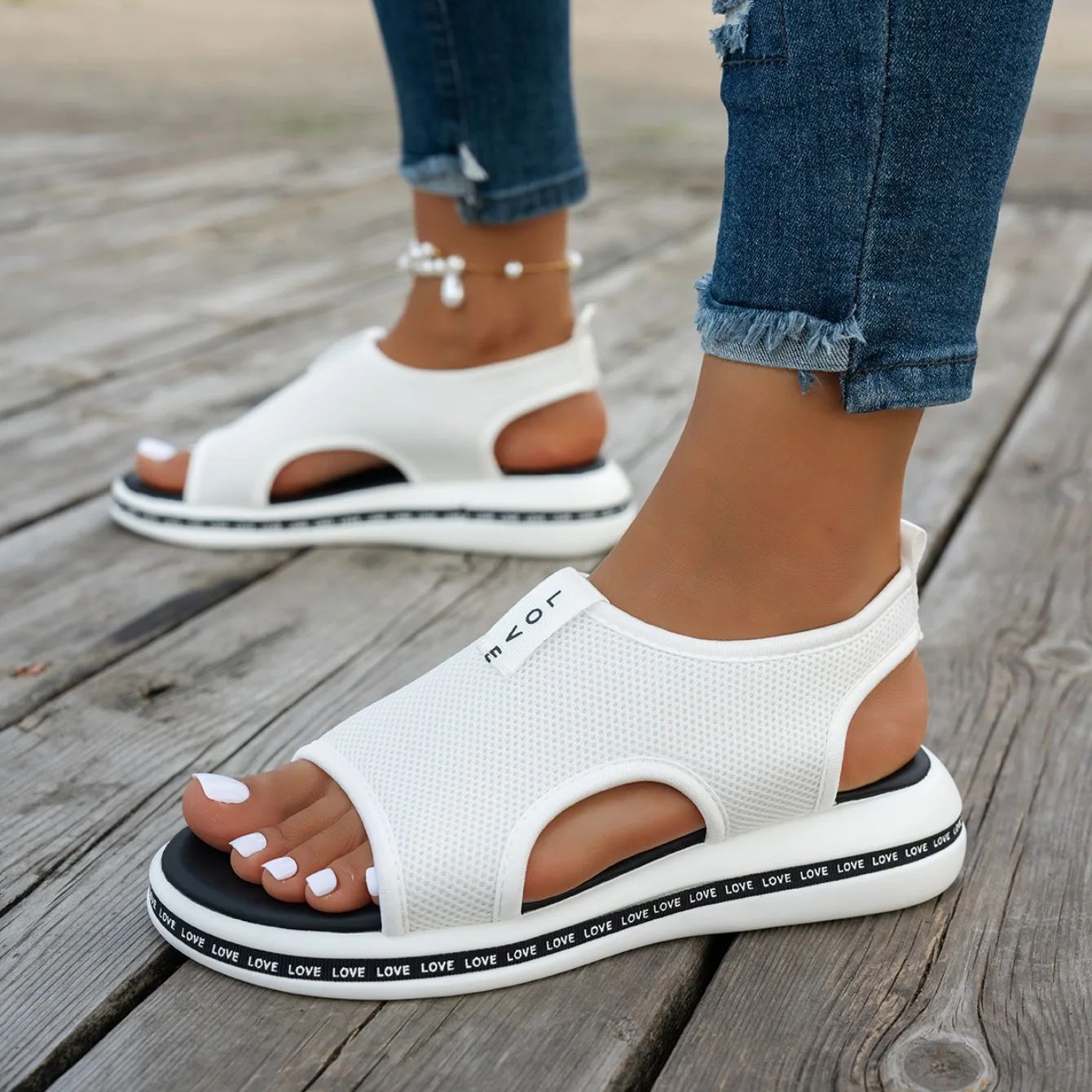 Mesh Women Sandals Open Toe Platform Shoes Female Summer Shoes 2025 Classic Breathable Slip on Sport Sandals Zapatillas De Mujer