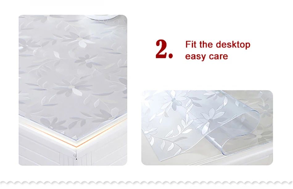 Round PVC Table Cloth Transparent Soft Glass Film Protection Pad Tablecloth Waterproof Oilprpoof Dining Kitchen Desk Protector