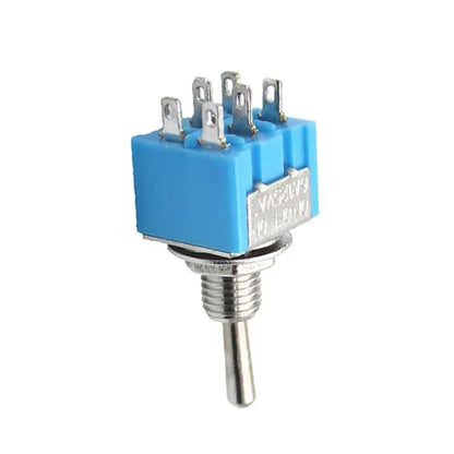 10Pcs Light Blue Miniature Toggle Switch MTS-102/103/202/203 3 Pin 6 Pin Rocker Power Switch ON-OFF-ON / ON-OFF Waterproof Cap