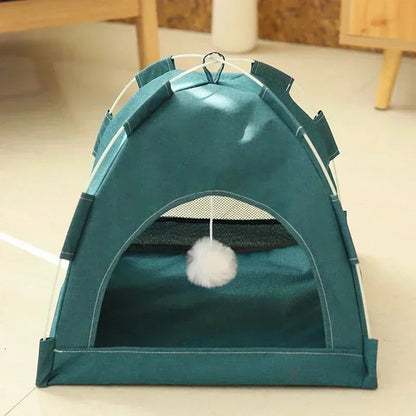 Cama Toca para Pets Removível Sofá Cesta para Gatos de Lona Casa Semiaberta para Gatos Toca Caverna para Cães Cama para Gatos para Decoração de Quarto Suprimentos para Pets