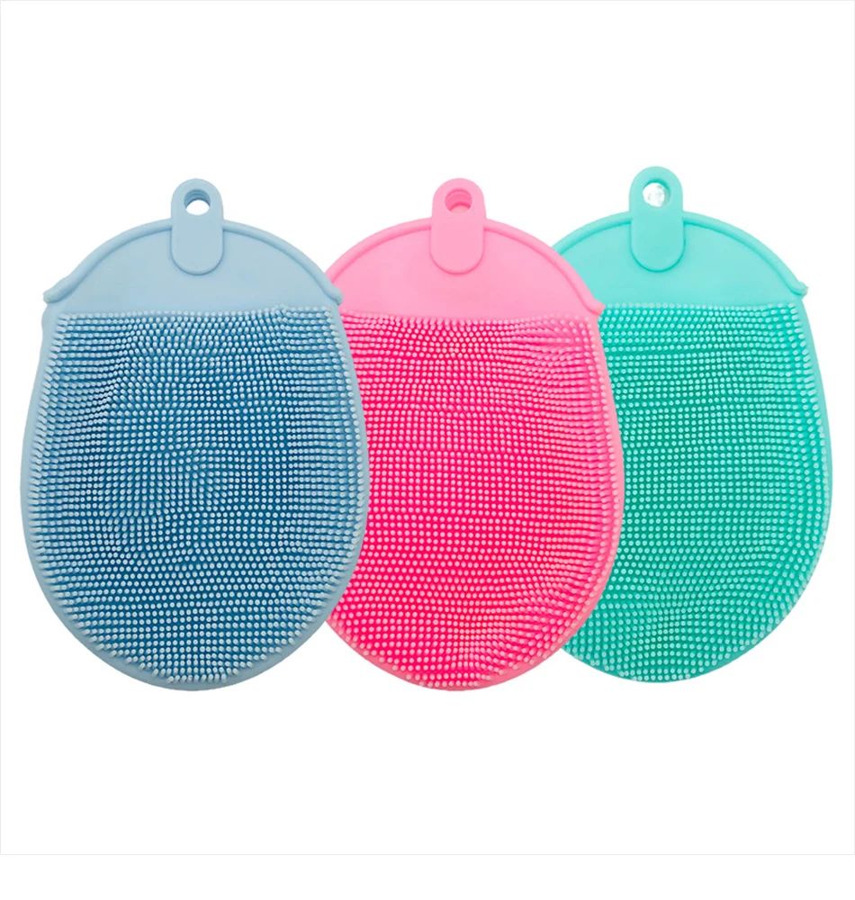 Hook Soft Exfoliating 1pcs Silicone Massage Bath Brush with Bath Gloves Baby Showers Cleaning Brush Remover Scrub Showers Bubble