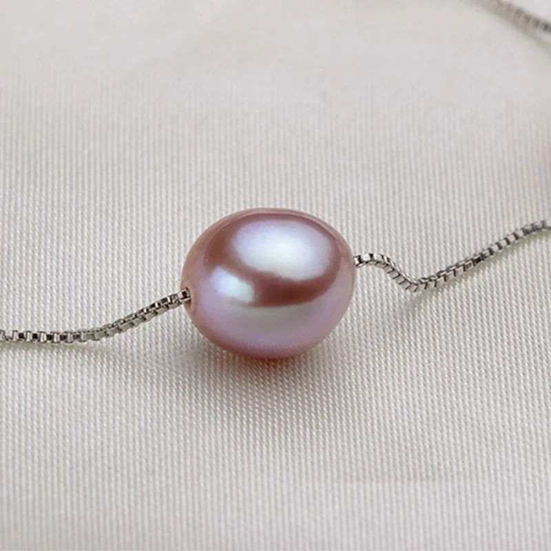 HENGSHENG Natural Pearl Necklace/Bracelet Jewelry Sets 925 Sterling Silver Chain with Freshwater Pearl Jewelry Gift for Women