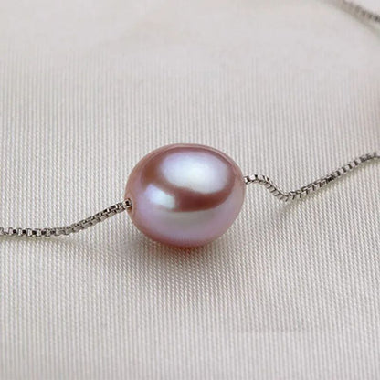 HENGSHENG Natural Pearl Necklace/Bracelet Jewelry Sets 925 Sterling Silver Chain with Freshwater Pearl Jewelry Gift for Women