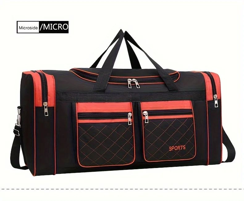 Men Nylon Travel Duffel Bag Large Capacity Handbag Portable Outdoor Carry Luggage Convenient Practical Male's Weekend Gym Bag