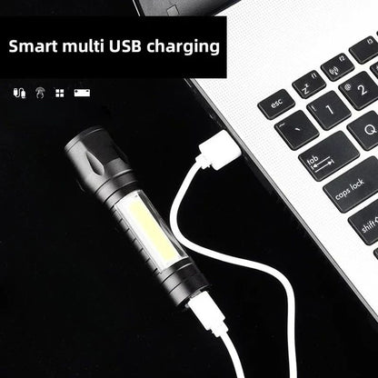 Lanterna Super Brilhante P50 Recarregável USB LED de Longo Alcance Tática À Prova D'Água para Acampamento Pesca Emergência
