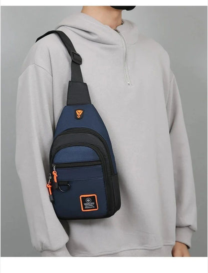 Casual Men Chest Bag Nylon Small Shoulder Bag Running Cycling Belt Sling Bag Outdoor Sport Crossbody Bag Travel Phone Pouch Bag