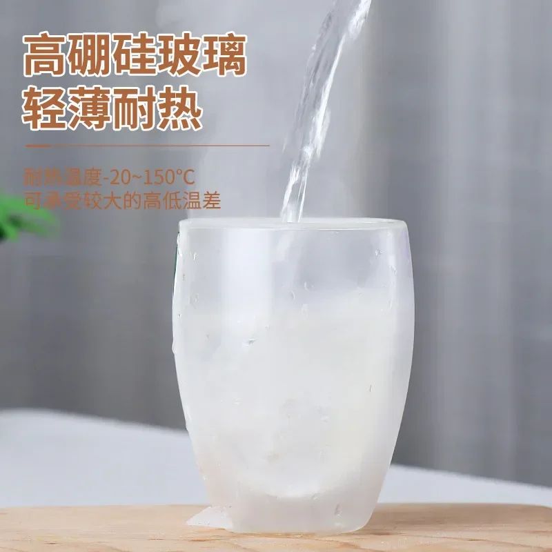 Copo de Vidro de Parede Dupla Resistente ao Calor 80-650ml Copos Transparentes para Cerveja Leite Café Água Atacado Conjunto de Canecas de Vidro para Beber Presente