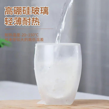 Copo de Vidro de Parede Dupla Resistente ao Calor 80-650ml Copos Transparentes para Cerveja Leite Café Água Atacado Conjunto de Canecas de Vidro para Beber Presente