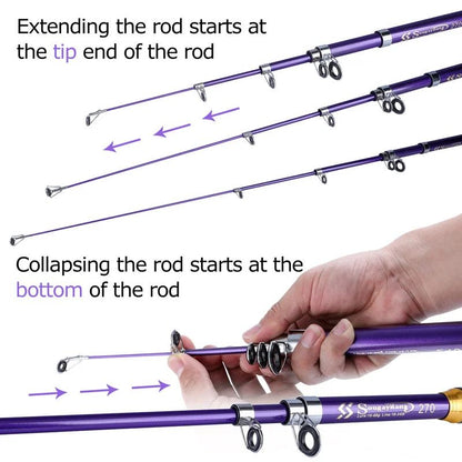 Sougayilang 1.8-3.3M Telescopic Fishing Rods 6-8 Sections Ultralight Glass Fiber Carp Fishing Rods Spinning Pole Fishing Tackle