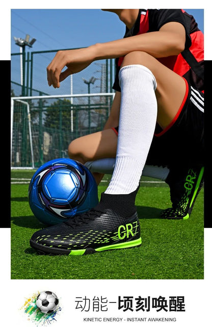 New Men Soccer Shoes High-top Futsal Cleats Sneakers Football Boots Grass High-quality Non-Slip Match Indoor Hot-selling FG/TF