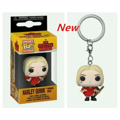FUNKO POP Filmes Esquadrão Suicida O Coringa Arlequina Rei Tubarão Chaveiro Brinquedo Boneco de Ação Coleção de Brinquedos para Crianças com Caixa