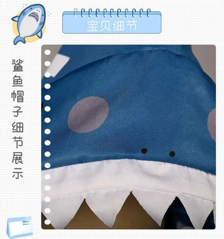 in stock Hololive ENG Gawr Gura Cosplay Costume Cute Shark Costume Hoodie For Women Halloween Youtuber Cosplay