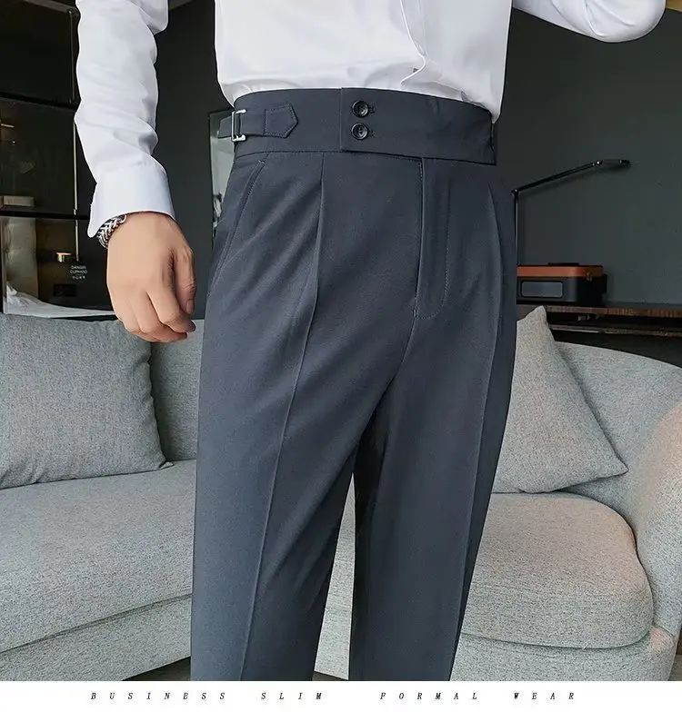 Calça Masculina Nadir Coffee Color Clássica Estilosa Paris Botão Prega Única Emagrece Suaviza Sua Silhueta Calça Social Casual