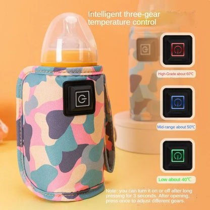 For Infant Outdoor Travel Accessories USB Milk Water Warmer Stroller Insulated Bag Baby Nursing Bottle Heater Safe Kids Supplies