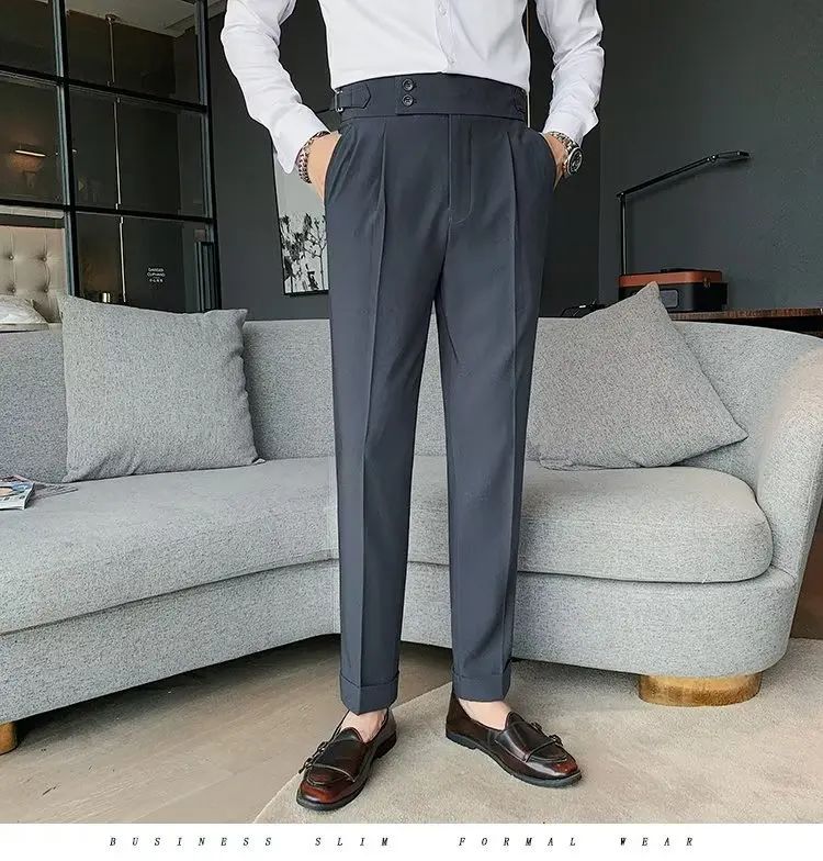 Calça Masculina Nadir Coffee Color Clássica Estilosa Paris Botão Prega Única Emagrece Suaviza Sua Silhueta Calça Social Casual