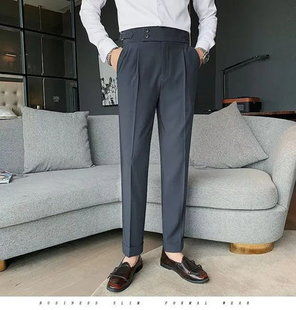 Calça Masculina Nadir Coffee Color Clássica Estilosa Paris Botão Prega Única Emagrece Suaviza Sua Silhueta Calça Social Casual