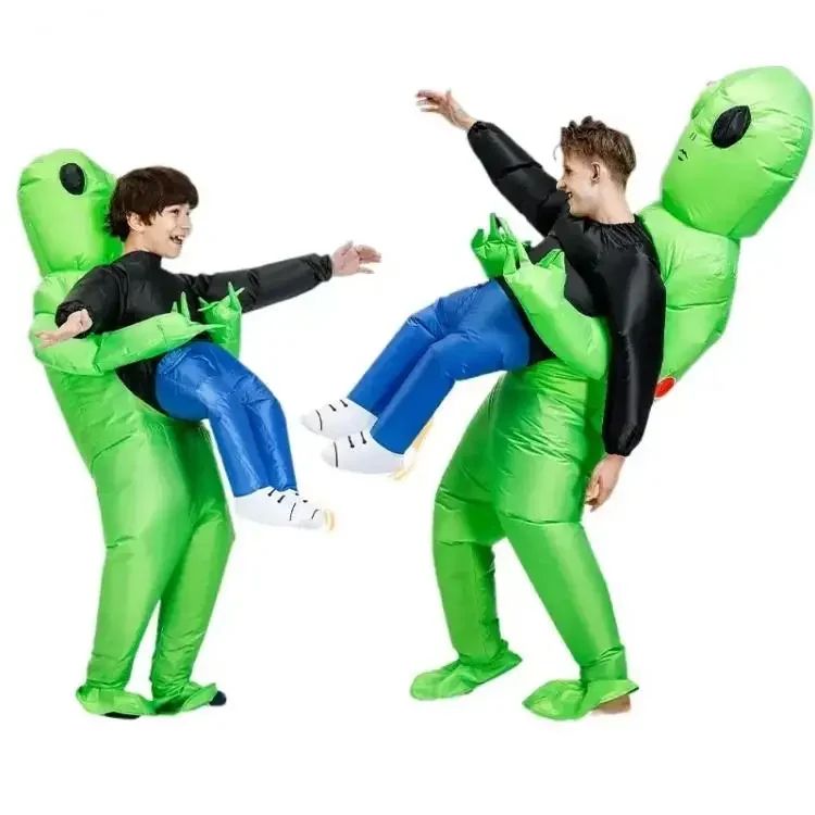 Halloween Alien Inflatable Suit Alien Costume for Kids Monster Inflatable Costume Scary Green Alien Cosplay Costume for Party