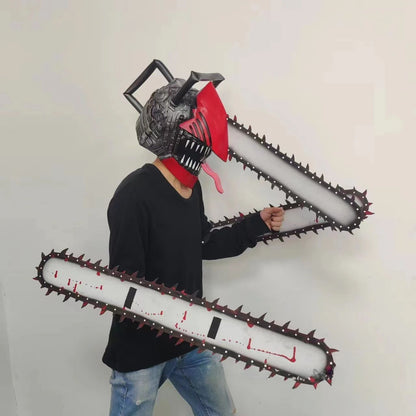Chainsaw Head Cover Terrifying Latex Mask Halloween Electric Saw Masks Electric Motor Saw Cosplay Costume Props Monsters Cos