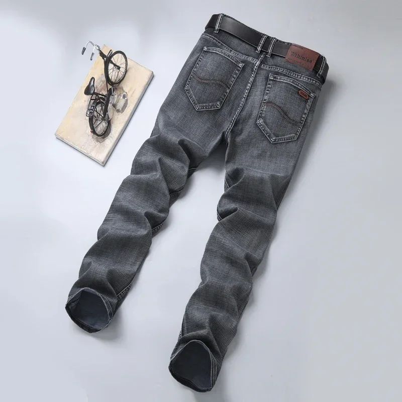 Mens High Quality Jeans Fashion Straight Denim Pants Men Classic Casual Jeans Male Plus Size Denim Trousers Ripped Jeans 28-40