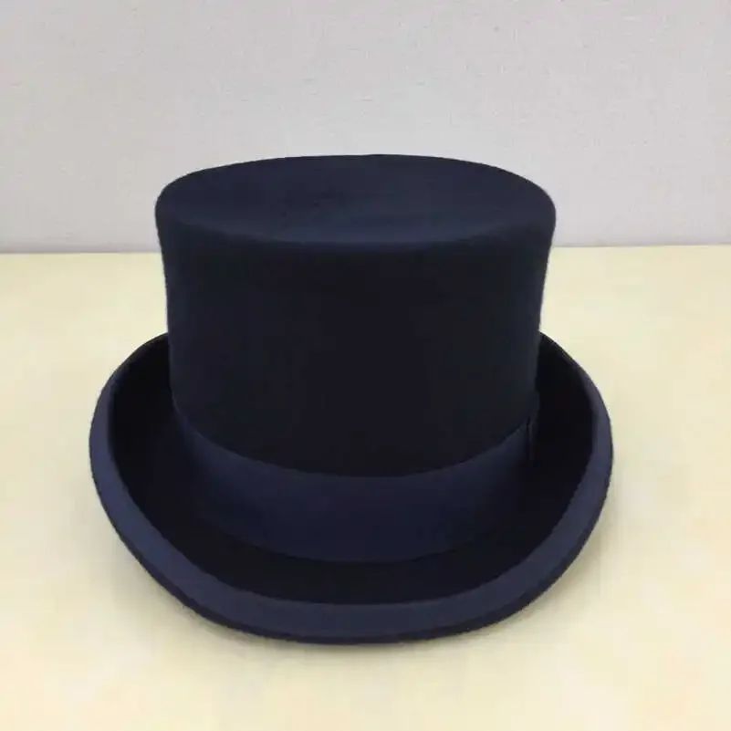 Men's Wool Fedora Hat - Classic Top Hat with Strap, Elegant Steampunk Panama Cap for Gentleman, Unisex Versatile Fashion