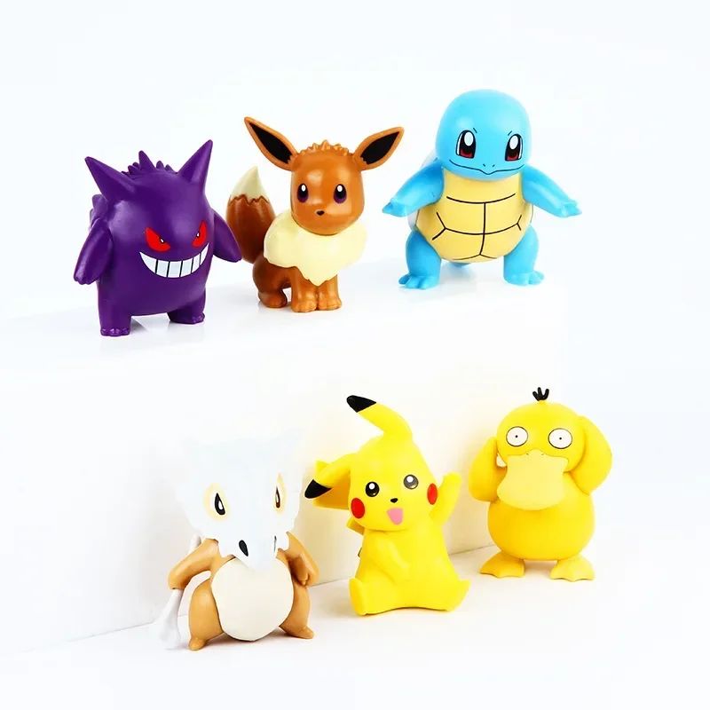 Novo Conjunto 6 Peças/Set Pocket Monsters Bonecos de Anime Kawaii Pikachu Fantasiado Bonecos de Ação PVC Modelo de Coleção Adulto Bonecas de Brinquedo Presente