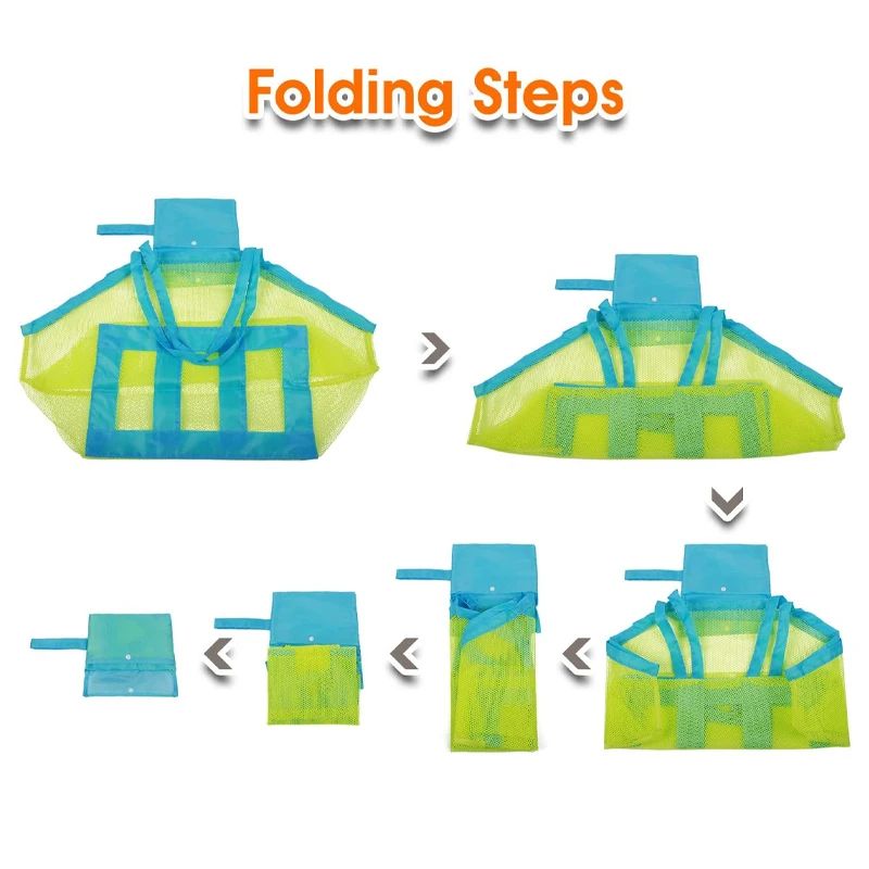 Protable Beach Bag Anti-sand Net for Kids Beach Toy Towel Storage Mesh Travel Large Capacity Toy Outdoor Waterproof Storage Bags