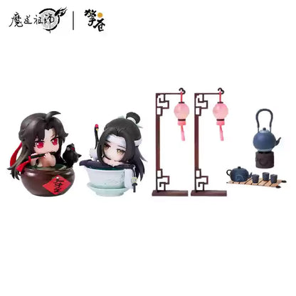 Mo Dao Zu Shi Versão Q Oficial de "Jade Cup Flowing Light" Wei Wuxian Lan Wangji Anime Periférico Enfeites Action Figurine