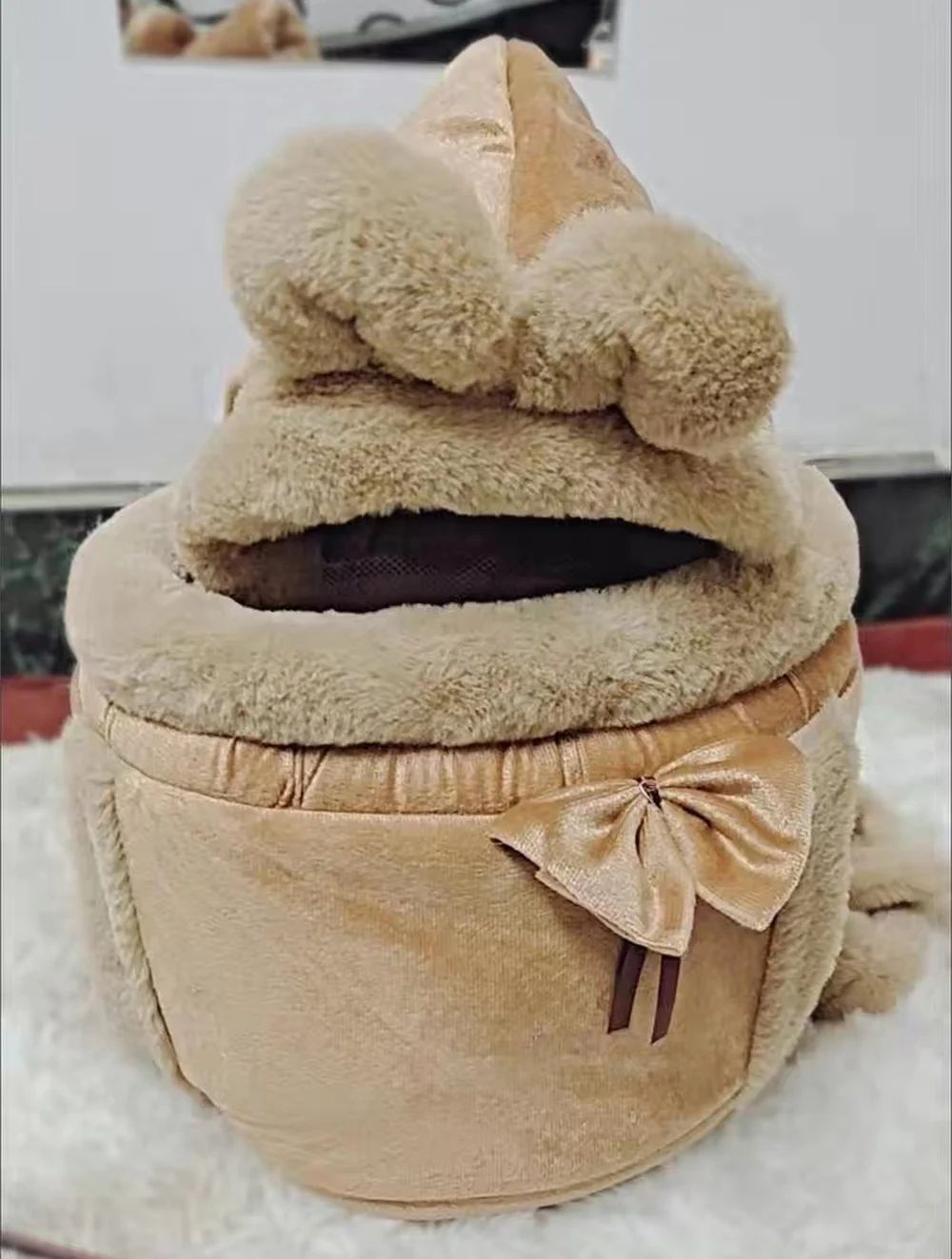 Mochila de Transporte para Cães Chihuahua para Viagem ao Ar Livre, Bolsas de Transporte de Inverno Quentes para Animais de Estimação Pequenos, Ninho para Cães Yorkshire, Gatos, Casa para Mascotes