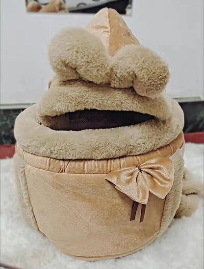 Mochila de Transporte para Cães Chihuahua para Viagem ao Ar Livre, Bolsas de Transporte de Inverno Quentes para Animais de Estimação Pequenos, Ninho para Cães Yorkshire, Gatos, Casa para Mascotes