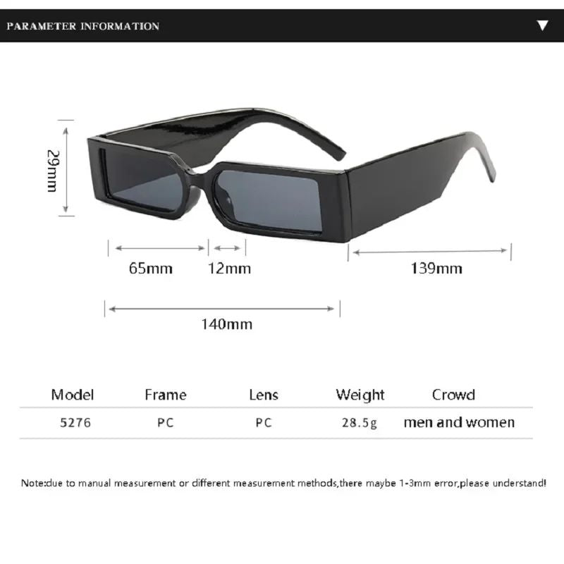 Óculos de Sol Retangulares de Luxo Masculinos Hip Hop Vintage Designer Shades Pretos Pequenos Personalidade UV400