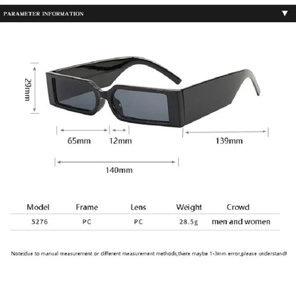 Óculos de Sol Retangulares de Luxo Masculinos Hip Hop Vintage Designer Shades Pretos Pequenos Personalidade UV400