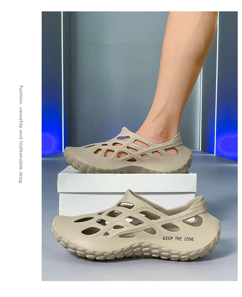 Summer Men Sandals Light EVA Men's Casual Shoes Hole Shoes Clogs Lovers Home Garden Outdoor Male Beach Flat Slippers Big Size