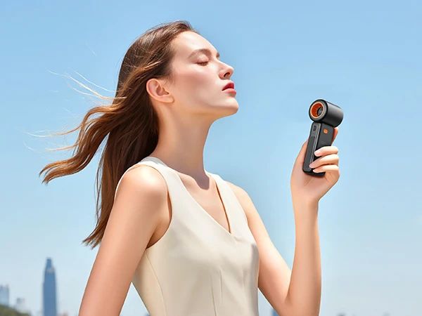 Handheld USB Turbo Fan  Super Strong Airflow Infinite Speed Adjustment Long-Lasting Battery Rechargeable Multipurpose Pocket Fan
