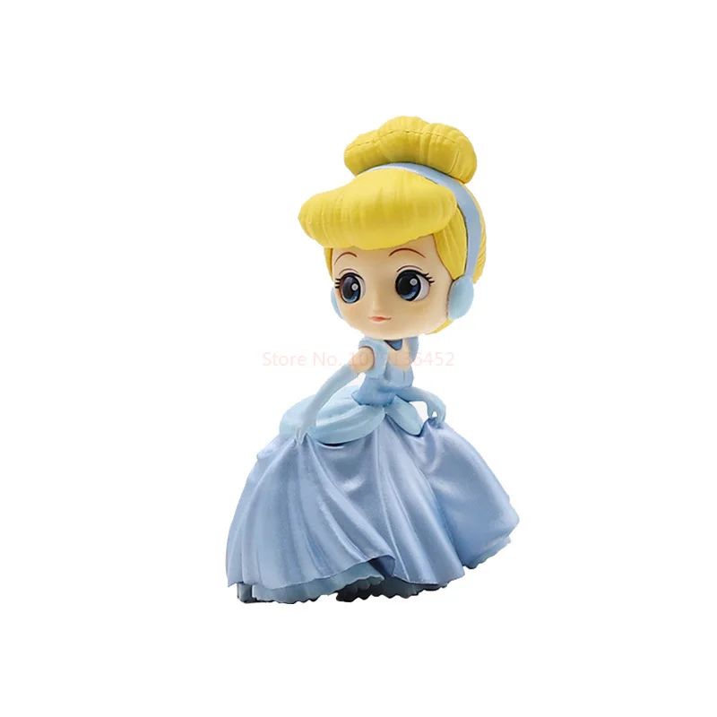 Bandai Original Disney Anime Figure Vilão Sentado Boneca Versão Q Brinquedos Infantis Decoração de Casa Modelo de Aniversário de Menina Presente de Brinquedo Fofo